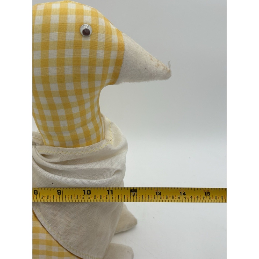USA Vintage Cottagecore Stuffed Fabric Mother Goose Granny Lace Yellow Check‎ - Picture 11 of 11